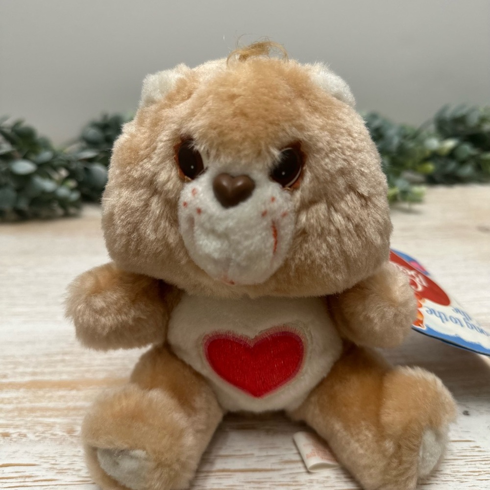 1983 Care Bears Tan Plush with Red Heart